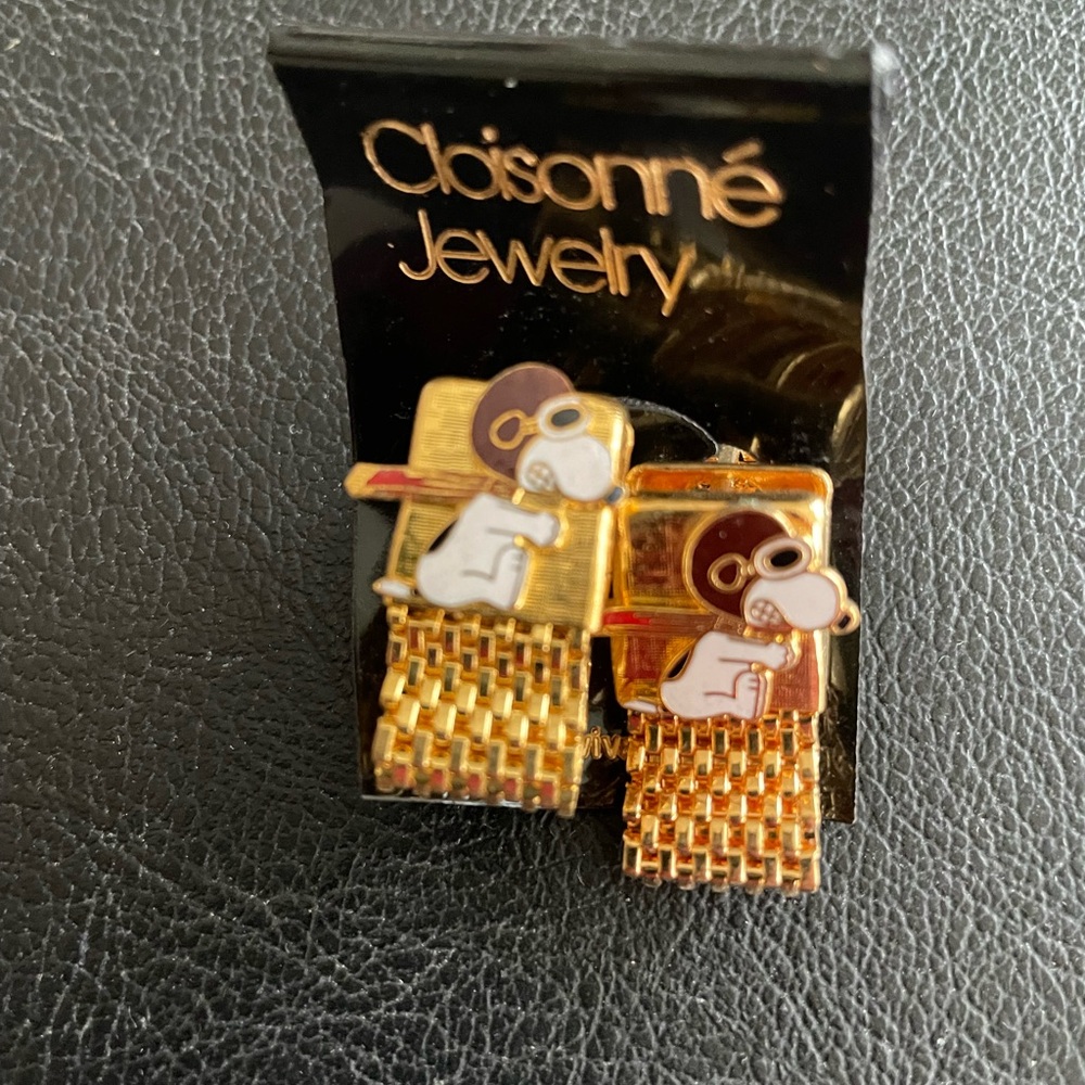 Snoopy Vintage rare cufflinks - Red Baron Flying Ace
